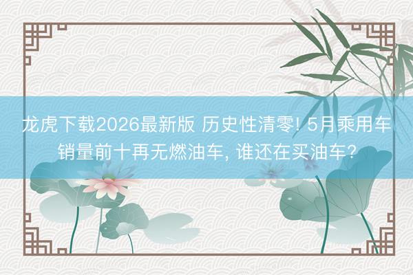 龙虎下载2026最新版 历史性清零! 5月乘用车销量前十再无燃油车， 谁还在买油车?