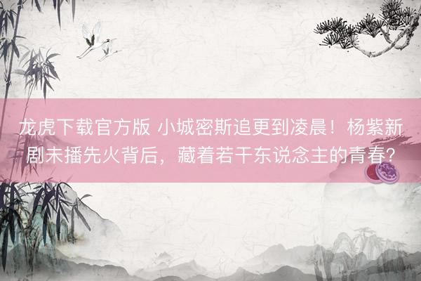 龙虎下载官方版 小城密斯追更到凌晨!杨紫新剧未播先火背后,藏着若干东说念主的青春?